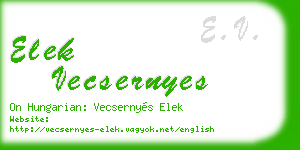 elek vecsernyes business card